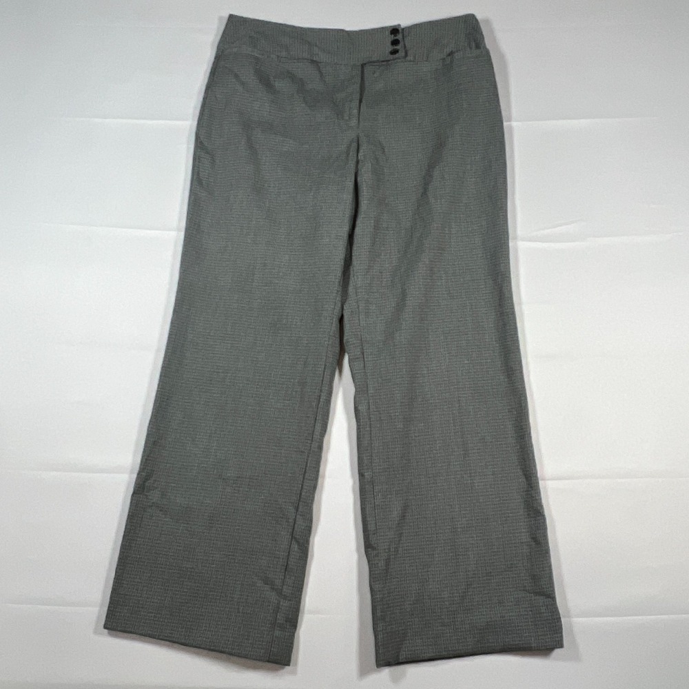Harve Benard Dress Pants Womens 12 Gray Stretch High Rise Wide Leg Business Wear
